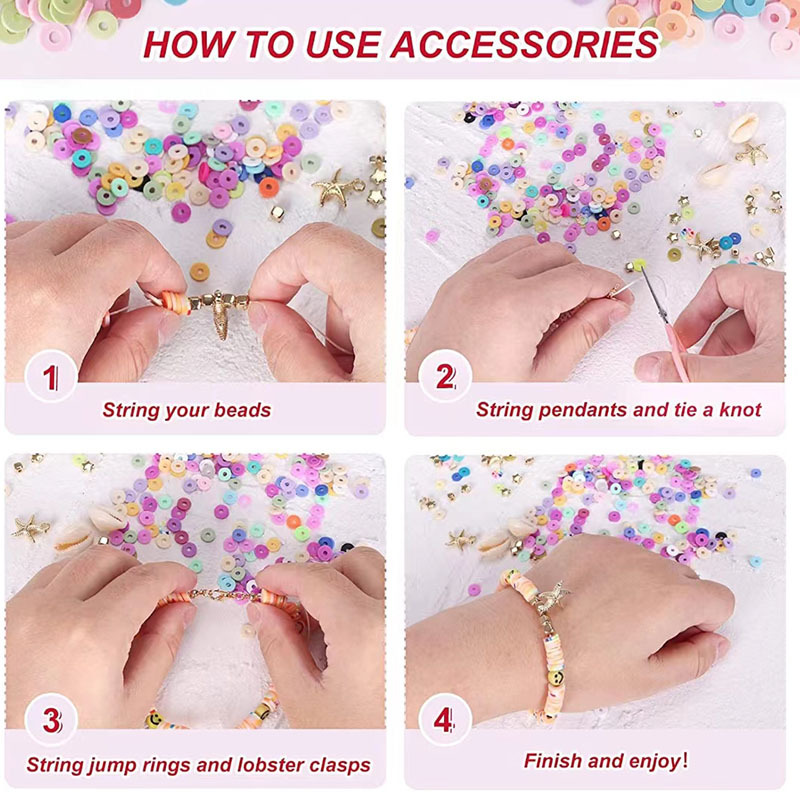 Soft Pottery Beaded Beads Scattered Beads Diy Ornament Accessories Beaded Diy Material Package Children Bracelet Accessories Full Set