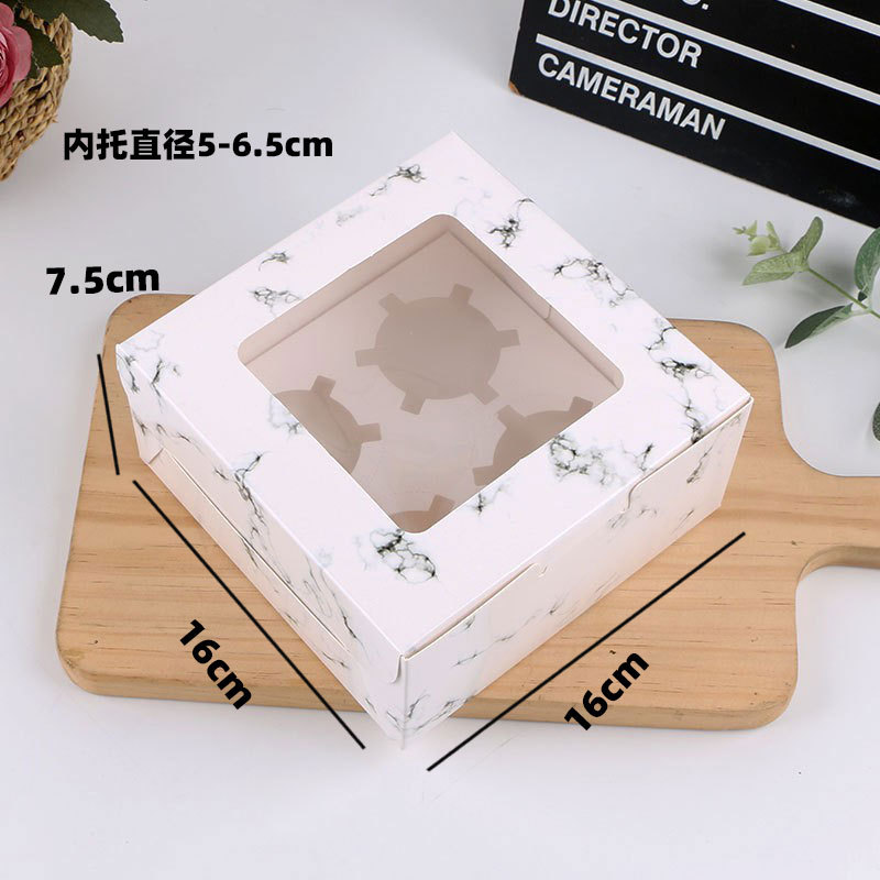 Cake Packing Box/6 Pcs Paper Cup to-Go Box Muffin Cup Kraft Paper Cake Box Pcs Egg Tart Boxes Wholesale