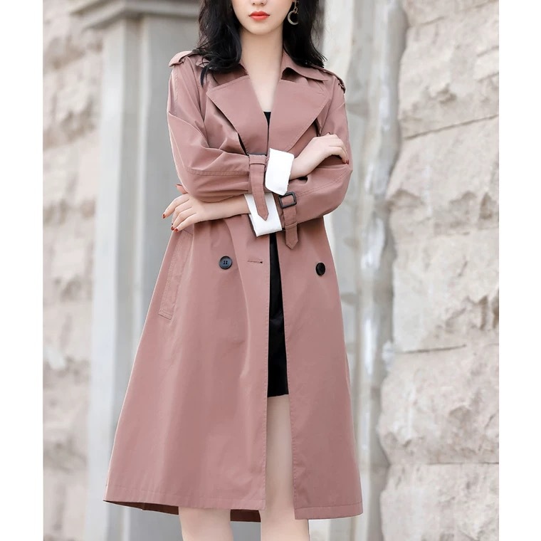 深圳南油女装尾货(新)款高定风衣卡其色中长款女士外套直播供应链