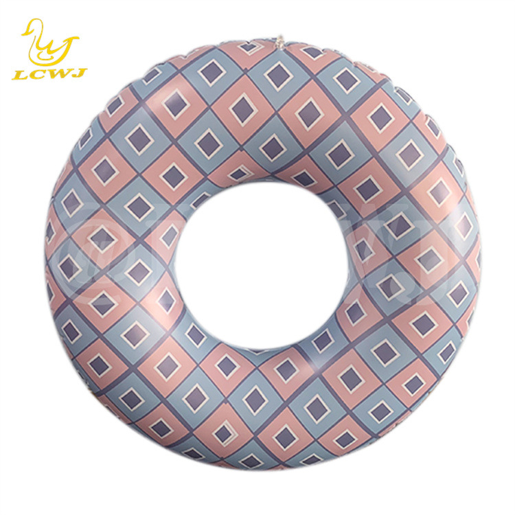 Licheng Factory Customized Cross-Border Ins Inflatable Swimming Ring Pvc Blowing Water Wing Little Daisy Floral Adult Thickened