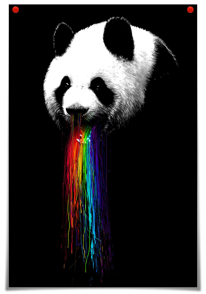 跨境货源亚马逊 wish 油画艺术动物熊猫海报客厅的墙壁图片帆布画