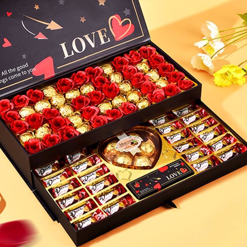 德芙巧克力礼盒装七夕情人节礼物送女友女朋友女神创意礼品批发