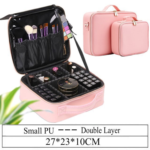 Korean Style Cosmetic Bag Pu Large Capacity Storage Partition Cosmetic Case Portable Tattoo Manicure Toolbox Cosmetic Bag