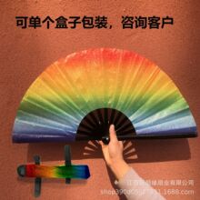 ♔33厘米闪粉扇子带扇袋有现货可开发票 竹骨功夫扇 亚马逊超卖爆