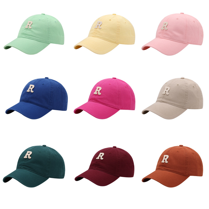 Korean Style Soft Top R Letter Baseball Cap Versatile Women's Curved Brim Sun-Shade Autumn and Winter New Ins Trendy Klein Blue Peaked Cap