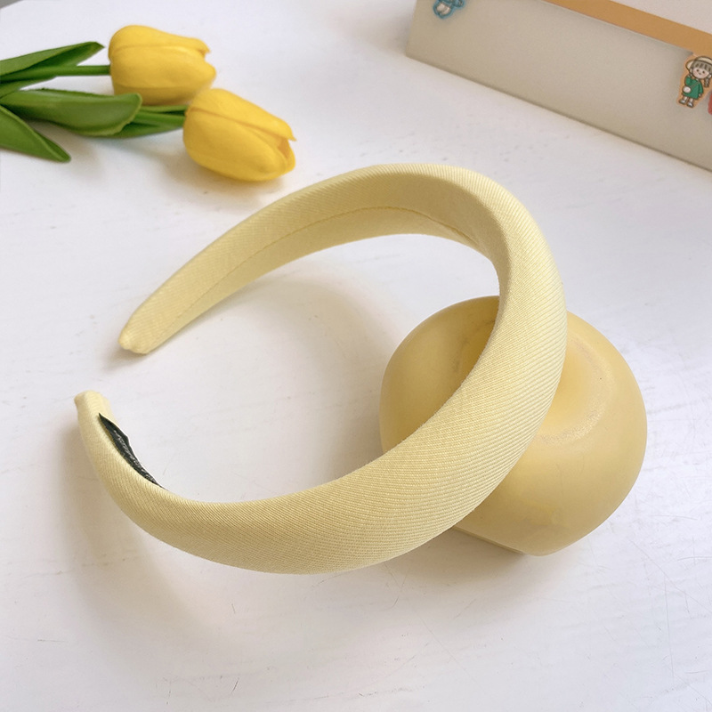 Candy Color Solid Color Sponge Headband Female Autumn and Winter Super Fairy Hairpin Internet Celebrity 2021 New Simple Face Wash Hair Band