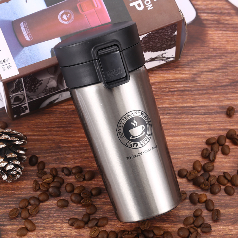 Foreign Trade American Car Coffee Cup 304 Vacuum Stainless Steel Vacuum Cup Portable Insulation Cup Business Wholesale