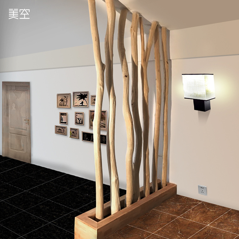 美空实木树干树枝天然原木客厅落地装饰枯木禅意卧室隔断屏风干枝