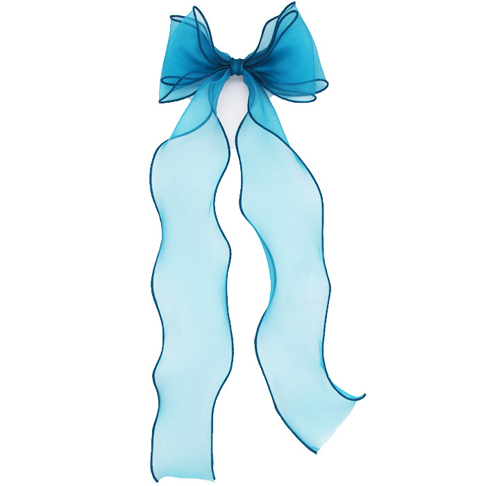 韩国绢纱气质女童长飘带蝴蝶结发夹编发马尾夹顶夹发卡后脑勺发饰