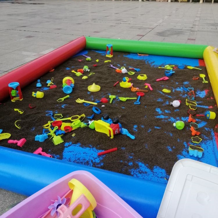 小型儿童决明子充气沙池摆地摊沙滩池广场夜市玩沙子沙滩玩具厂家