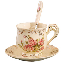 T9J5批发欧式陶瓷咖啡杯子套装英式下午花茶家用小奢华优雅咖啡杯