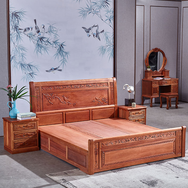 5-1.8米新中式红木仿古婚床