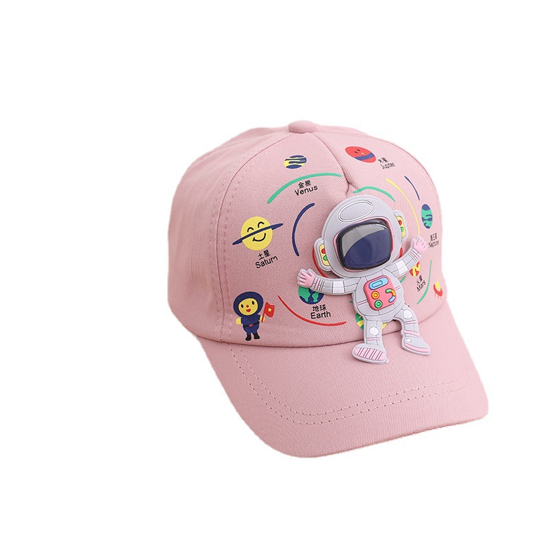 Spaceman Astronaut Children's Peaked Cap Baseball Cap Spring New Children's Hat 3-7 Years Old Baby Peaked Cap