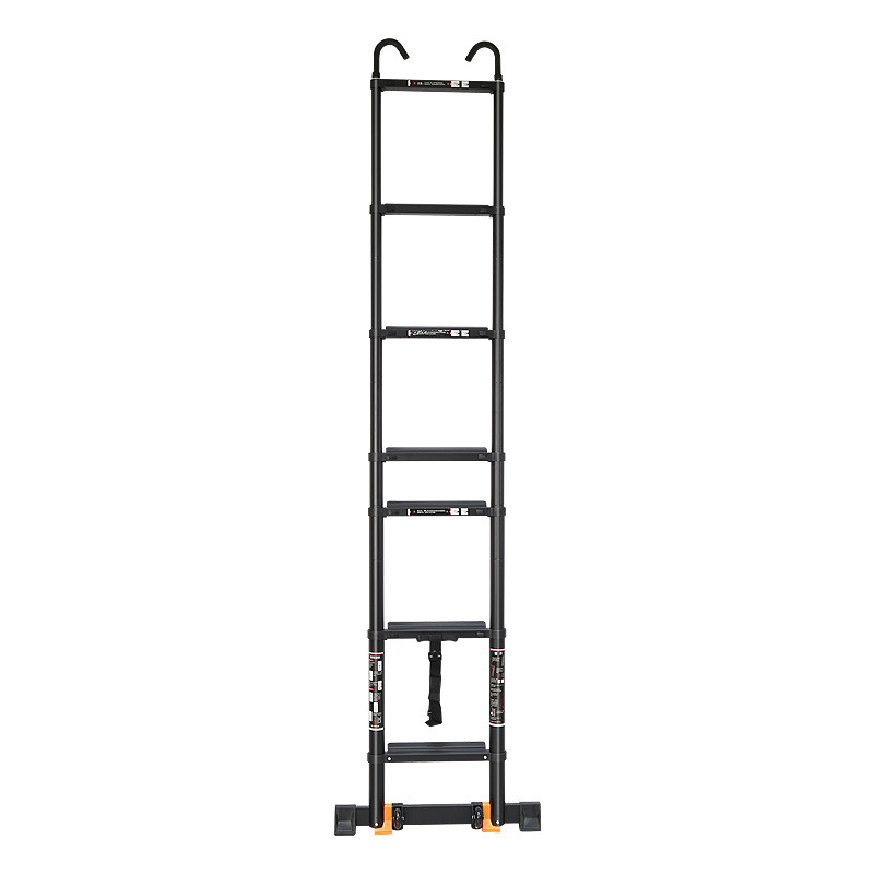 梯子家用折叠伸缩梯单面梯加厚铝合金工程梯移动便携式爬梯带挂钩