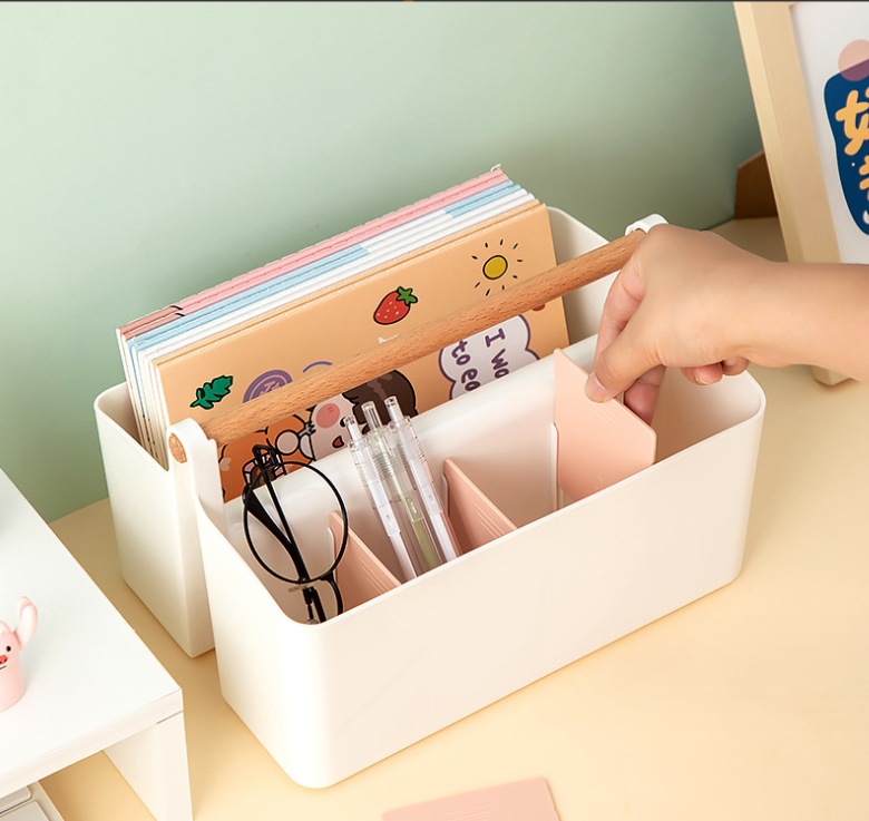 Large-Capacity Pen Container Children's Watercolor Pen Marker Pen Brush Storage Box Book Desktop Boys and Girls Stationery Pencil Barrels