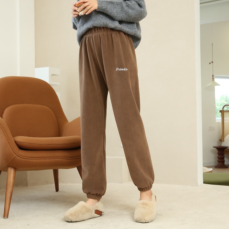 双面绒暖暖雪地裤加绒加厚家居外穿休闲灯笼束脚保暖睡裤子女秋冬