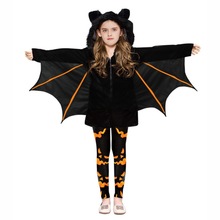 万圣节狂欢节南瓜蝙蝠黑蜘蛛套装COS儿童角色扮演披风派对翅膀服
