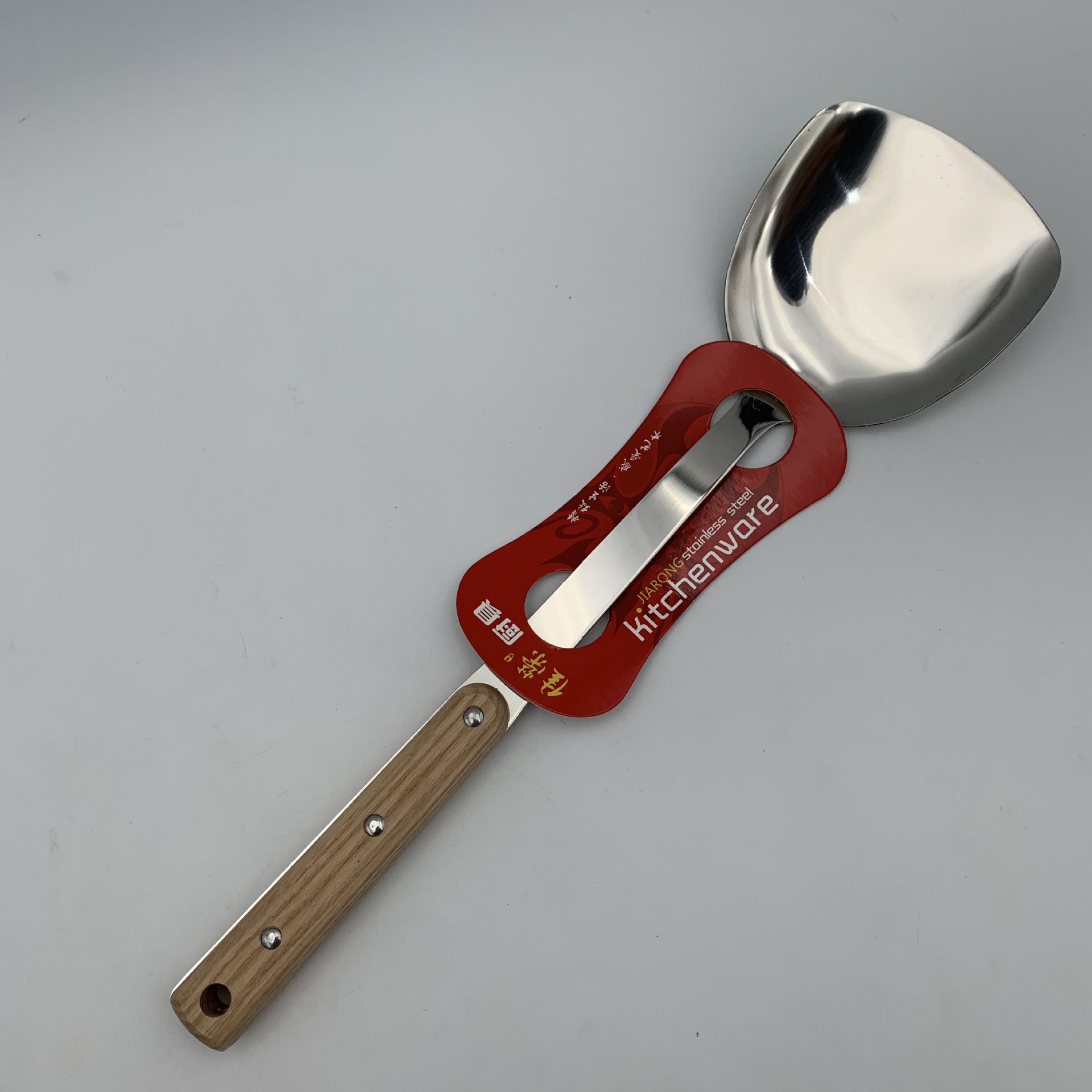 材质奥氏体型不锈钢货号木把无磁钢铲子品牌佳荣是否进口否产品类别烹