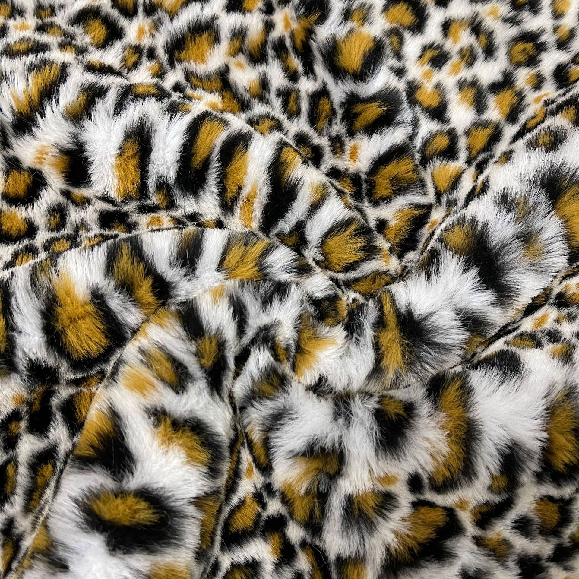 毛绒现货900克豹纹再生材料仿兔毛扎染面料绒布长毛玩具拖鞋布料