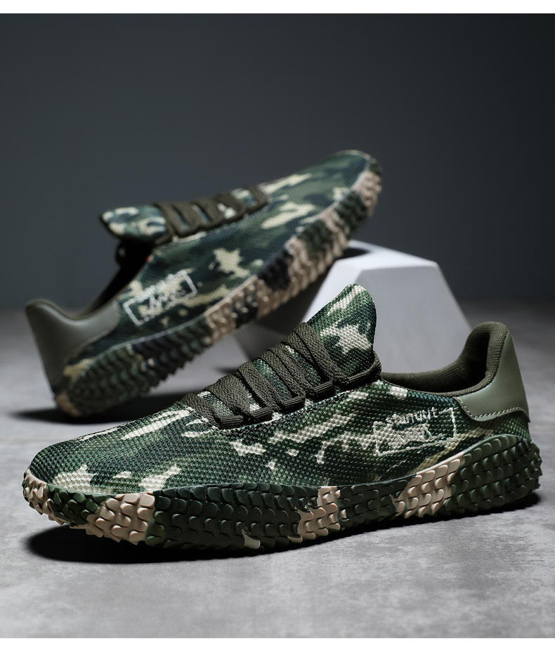 跨境2021秋季攀岩鞋军训训练解放鞋迷彩网球鞋休闲跑步运动鞋男女