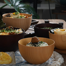 日式创意实木餐具碗 酸枣木和风木碗创意拉面碗 米饭碗厂家批发