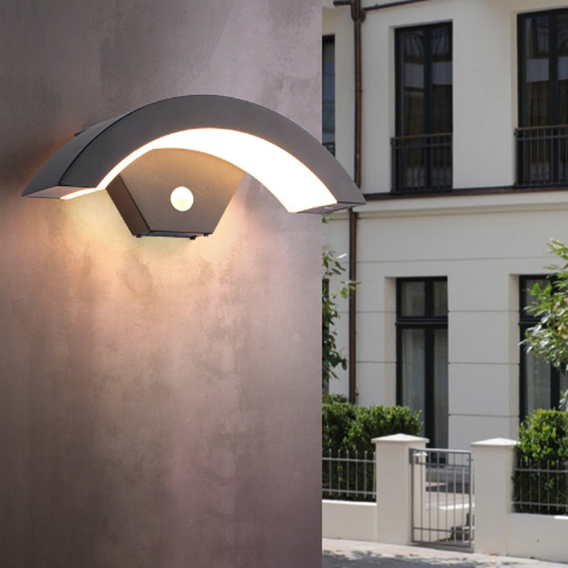 led户外壁灯室外人体感应外壳套件工程灯小区别墅阳台门口庭院灯