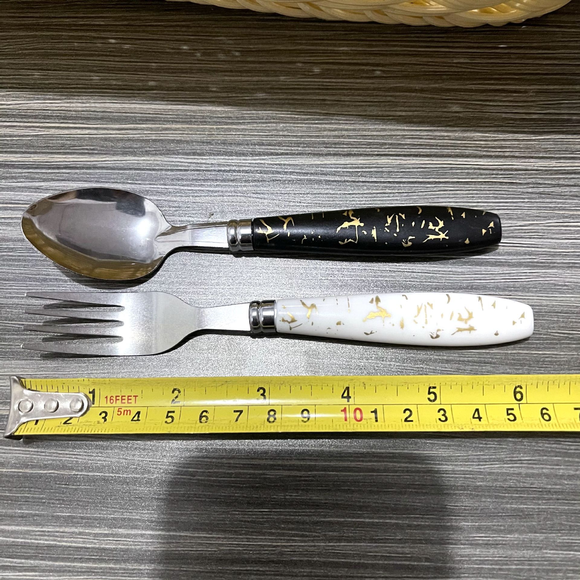 Leopard Print Spoon Fork Student Spoon Fork Child's Spoon and Fork Spoon Fork Plastic Handle Spoon Plastic Handle Spoon 1 Yuan Supply Gift Supply