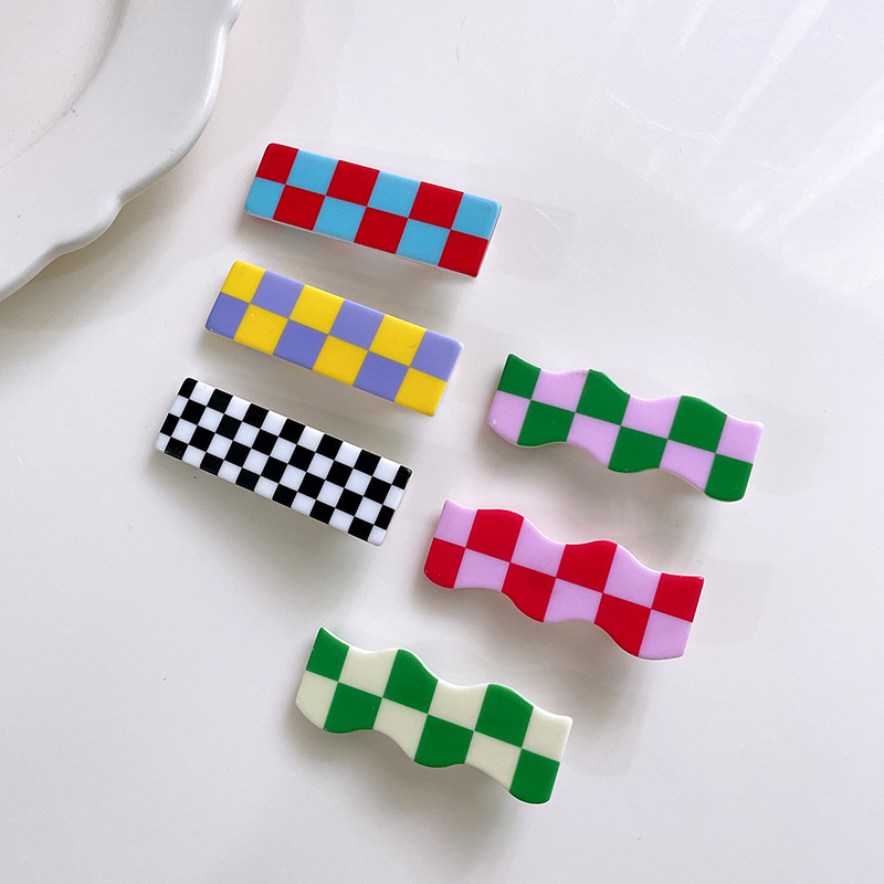 Creative Plaid Duckbill Clip Fashion All-Match Chessboard Plaid Hair Clip Hairpin Women's Korean Fashion New Hairpin Wholesale