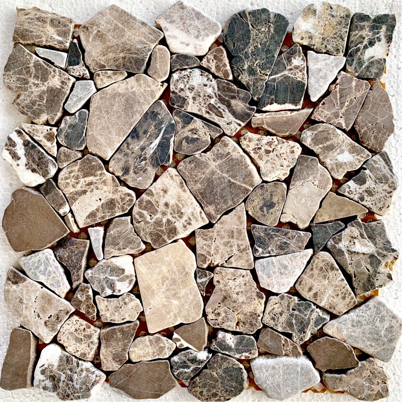 深啡石材马赛克 3d乱石瓷砖阳台花园户外地板 大理石户外碎石地砖