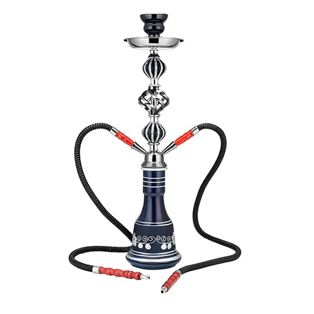 跨境热销阿拉伯水烟套装大号双管水烟壶成品 水烟壶套装hookah