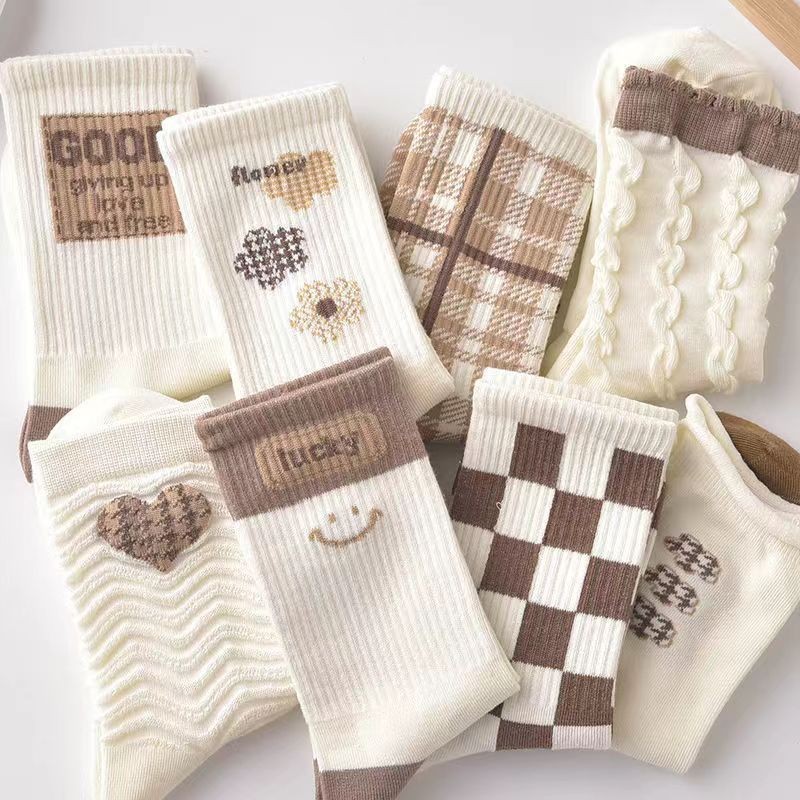 Women's Ins Fashionable All-Matching Socks Good-looking Mori Style Tube Socks Autumn New Style White Students Sweet Style Stockings