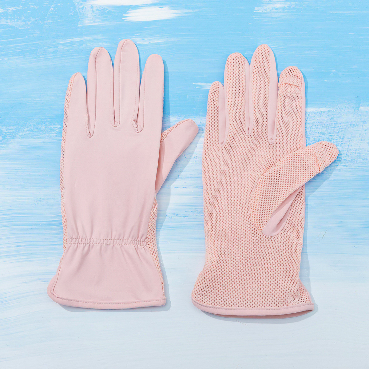 Spring and Summer Sun Protection Gloves Driving and Biking UV Protection Thin Type Sunscreen Gloves Exposed Two Finger Touch Screen Gloves