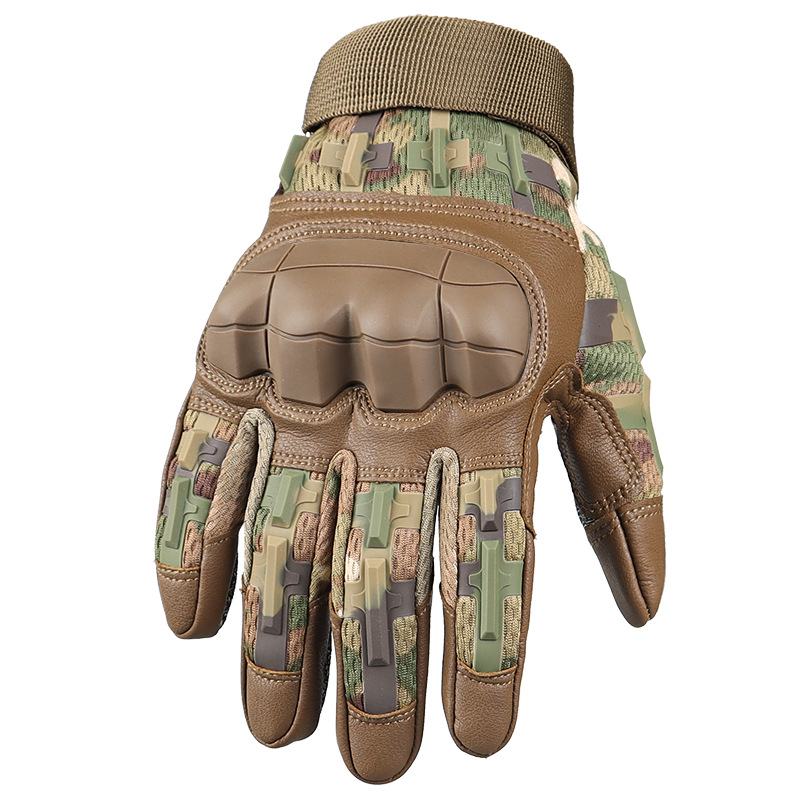 Outdoor Special Forces Camouflage Anti-Knife Cutting Tactical Gloves Riding Motorcycle Touch Screen Full Finger Sports Anti-Slip Military Fans Men