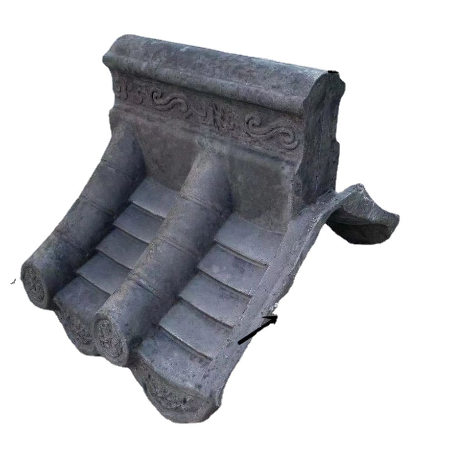 仿古连体围墙瓦墙帽模具双面墙头压顶瓦古建中式一体瓦水泥模型