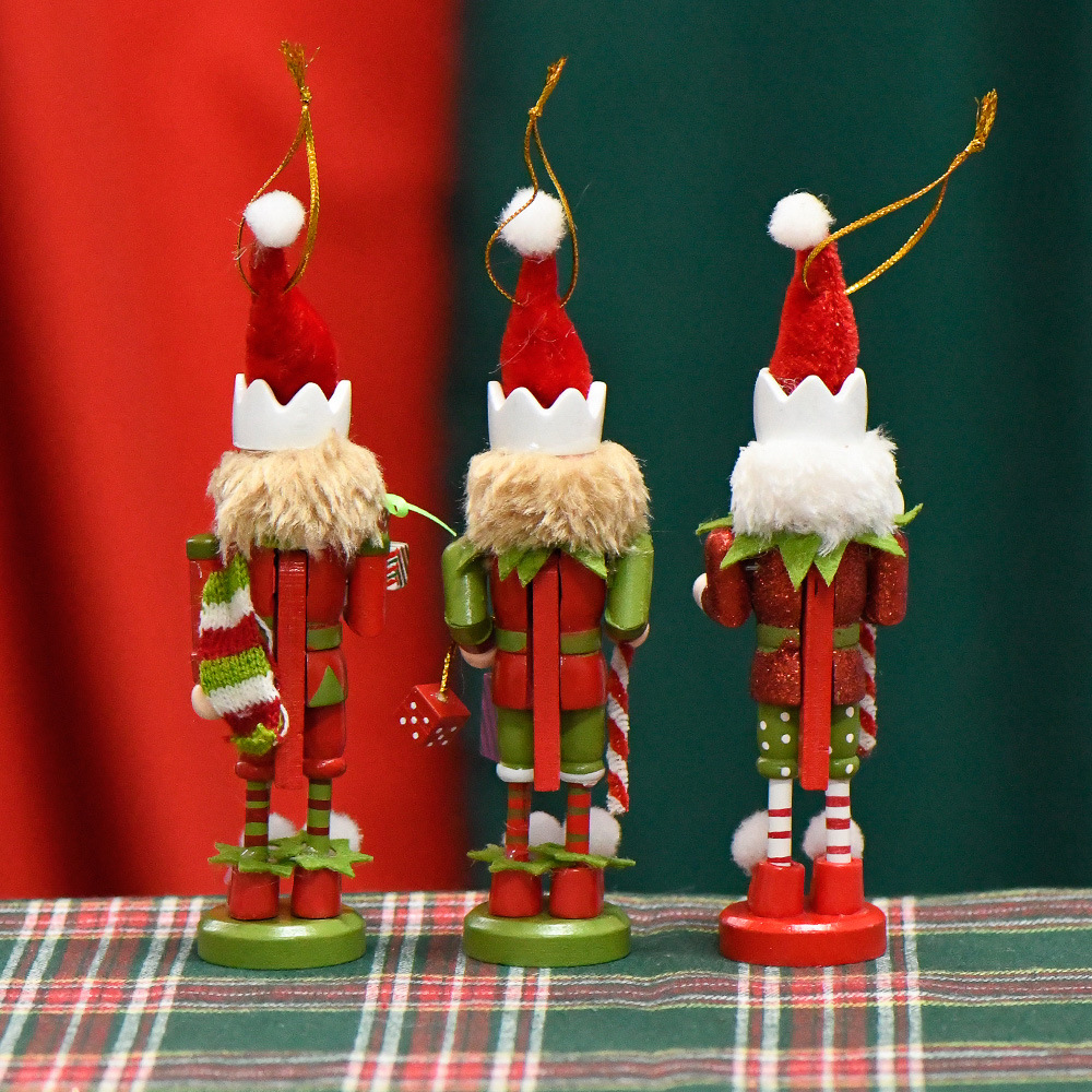 2024 New 13cm Nutcracker Small Pendant Cartoon Doll Christmas Tree Crafts Christmas Holiday Decorations