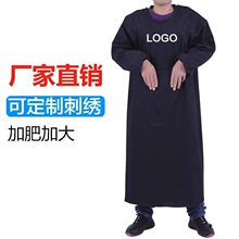 成人牛仔劳保罩衣工作服反穿围裙长袖加大耐磨焊工大褂可印logo