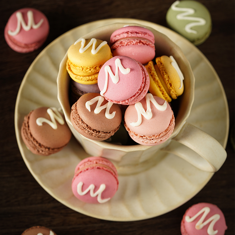 安菲尔圣诞迷你mini马卡龙56粒法式蛋糕甜品冰淇淋装饰摆件可食用