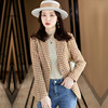 houndstooth Small suit coat 2021 new pattern fashion temperament Versatile Western style Blazer Autumn Self cultivation jacket