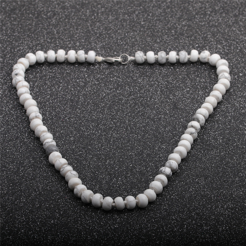 21心款虎眼兰点白松石项链diy 人工打结多色多款式男女情侣项链