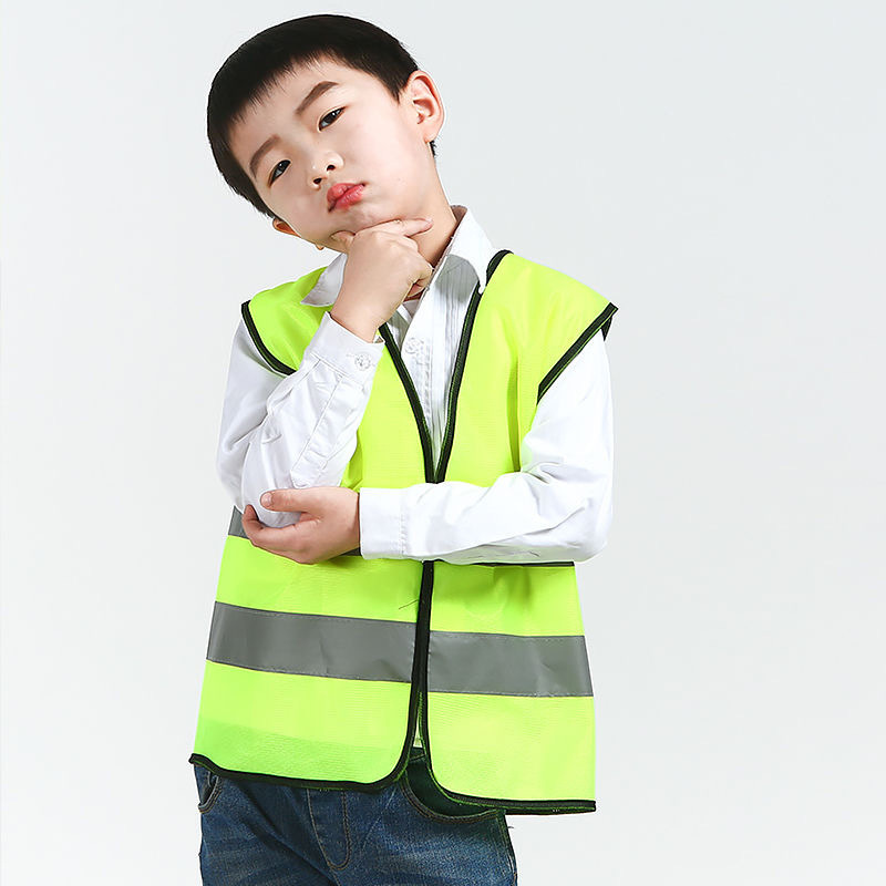 Children's Zipper Pocket-Free Vest Night Running Vest Safety Riding Protective Vest