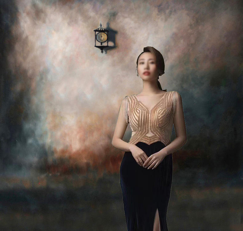 油画敦煌背景人像摄影背景布挂布直播拍照影楼用具写真照不反光