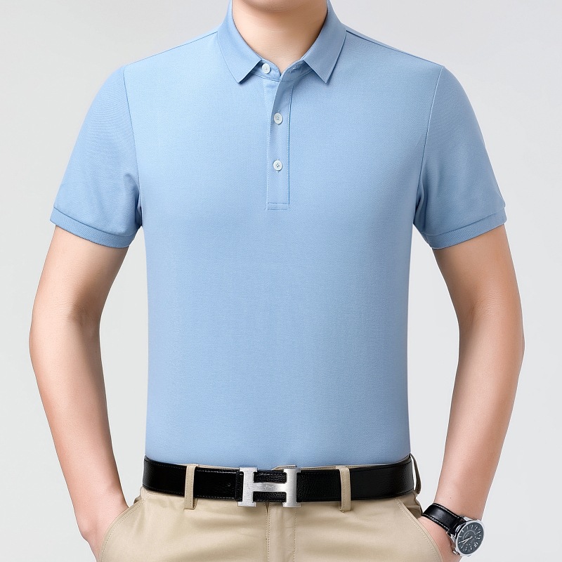 品牌中年男士短袖T恤2025年夏季新款商务休闲半袖中青年潮流T恤