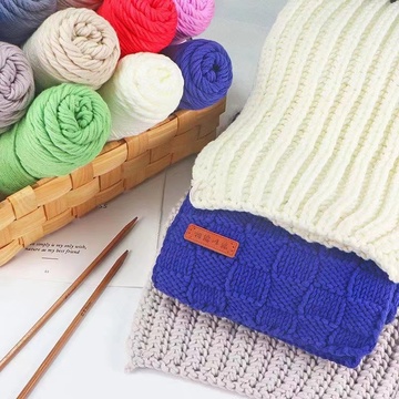 温暖毛线 8股情人棉粗毛线编织diy戳戳绣材料手工礼物钩针玩偶线