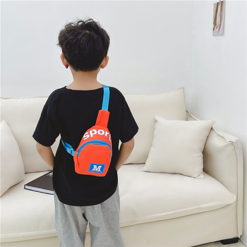 New Children's Chest Bag Wholesale Korean Style M Letter Printing Boy Bag Kindergarten Printable Logo Baby Travel Bag