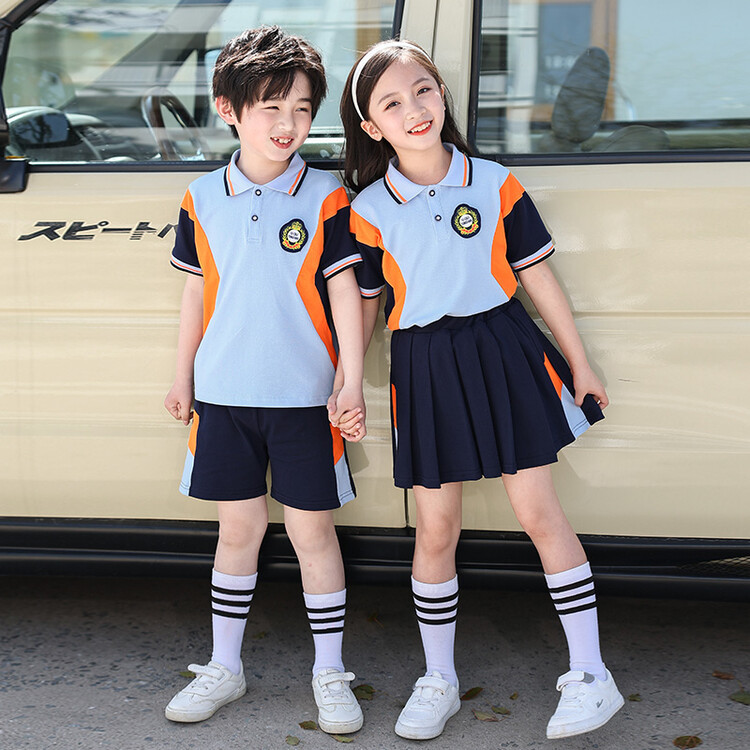 幼儿园园服夏季运动套装小学生校服夏天短袖儿童班服学院风两件套