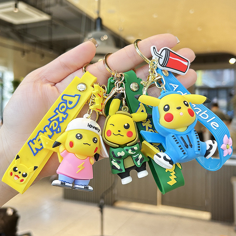 Trending Cartoon Pikachu Series Keychain Magic Baby Pendant Cartoon Doll Car Bag Key Chain Wholesale