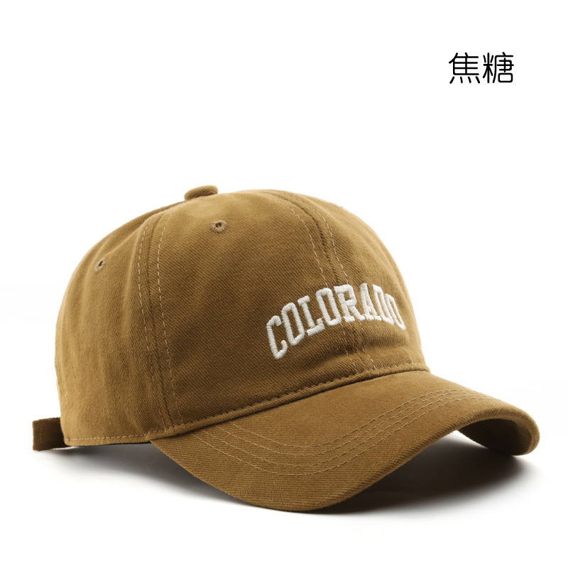 Hat Japanese Fashion Popular Retro Women's Letter Embroidered Peaked Cap Outdoor Men's Sports Casual Sun-Proof Baseball Cap