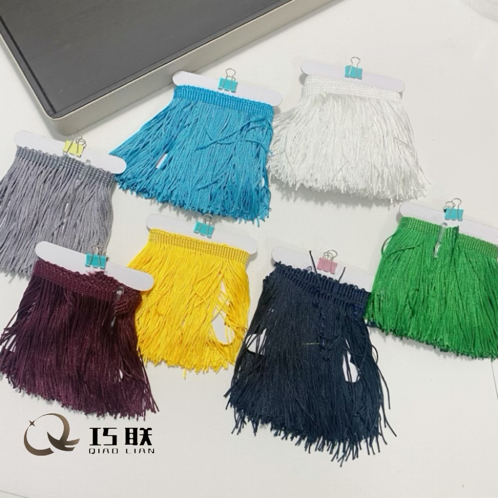Factory Direct Sales 10cm Row Beard Lace Color Latin Dance Skirt Decorative Tassel Handmade DIY Accessories