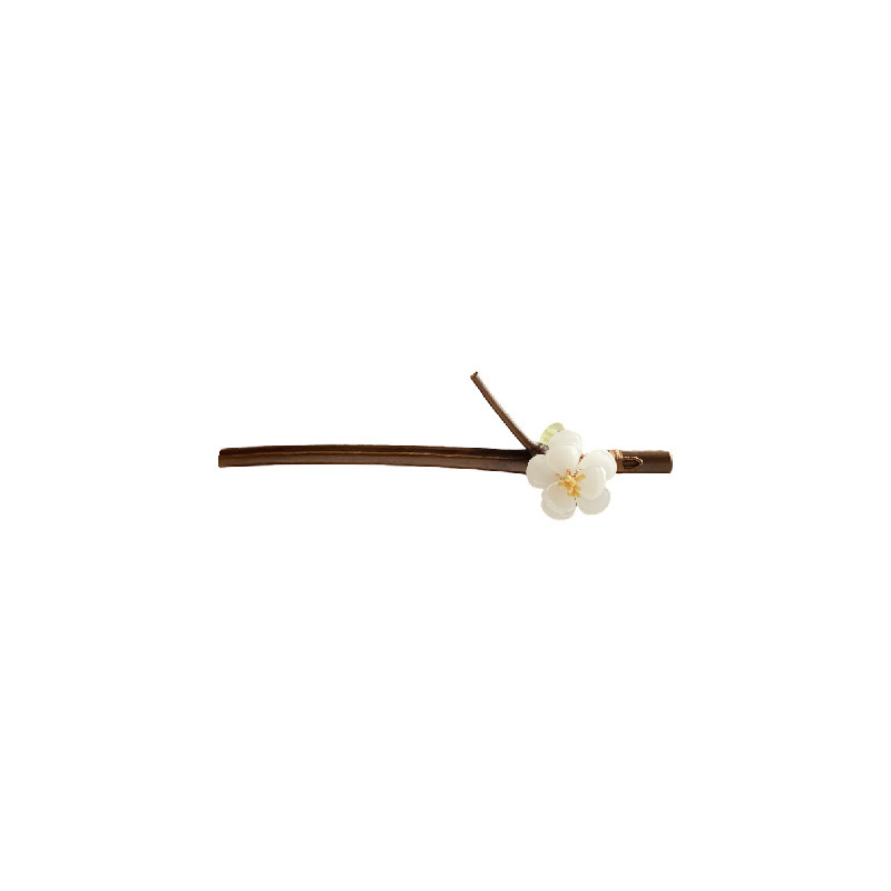 New Chinese Style Pearl Maple Leaf Bamboo Flower Wooden Hairpin Ancient Style Hanfu Accessories Updo Hairpin Fashion Hair Accessories for Women