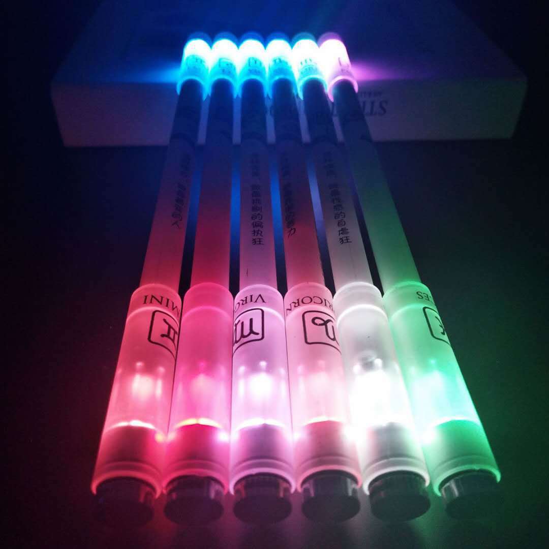 Twelve Constellation Luminous Spring Pen Colorful Pen Transfer Pen for Beginners TikTok Same Style Cool Luminous Spring Pen